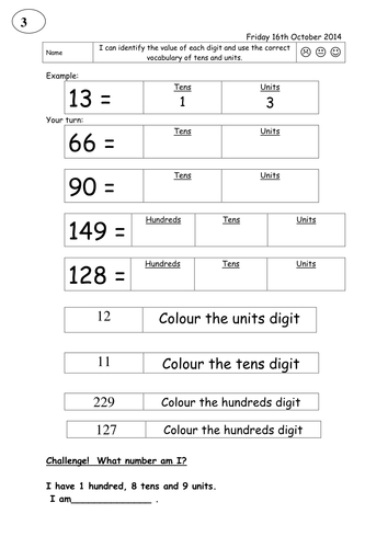 Partitioning worksheets - three differentiated levels