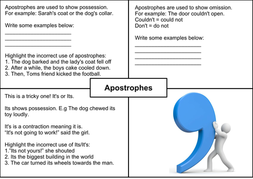Apostrophes Worksheet Basic Punctuation Practice