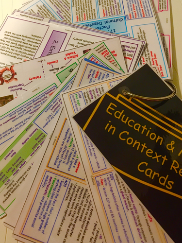 AQA Sociology: Education (2015 Onwards) Revision Slides / Flash Cards