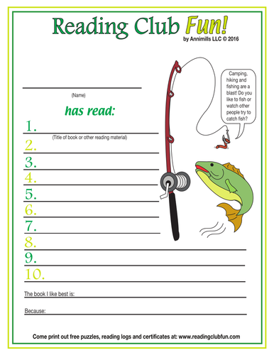 Summer Camping Reading Log and Certificate Set