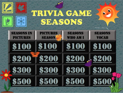 Seasons Game: Know your Seasons! Fun Stuff