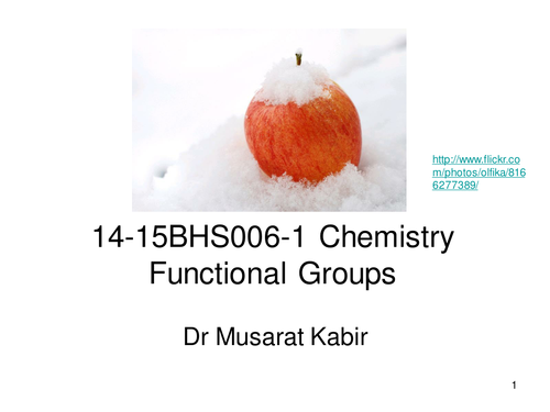 AS Chemistry Functional groups