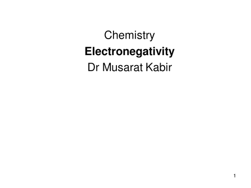 Chemistry Electronegativity KS5