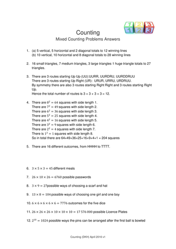 Extension - Mixed Counting Problems