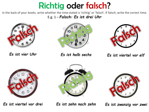 German telling the time starter | Teaching Resources
