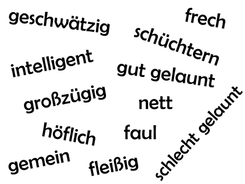 German personality words introduction | Teaching Resources