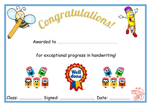 A range of bright, attractive certificates that can be easily adapted