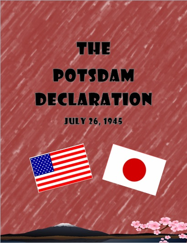 Japan Potsdam Declaration: Primary source document with follow up questions