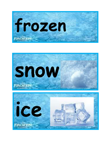 Disney Frozen key word cards