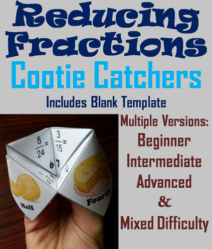 Reducing Fractions Cootie Catchers