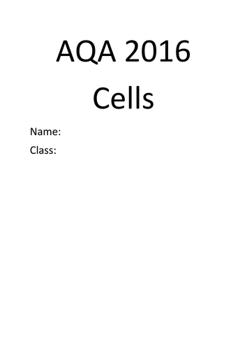 AQA 2016 Cells revision booklet