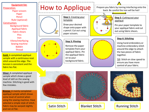 how-to-applique-instructions-with-success-criteria-teaching-resources