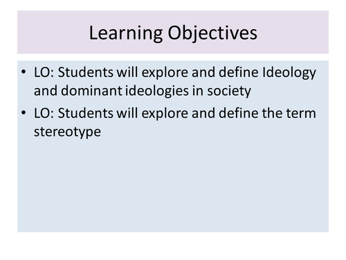 Ideology and Stereotyping