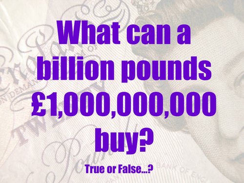 Who wants to be a billionaire?