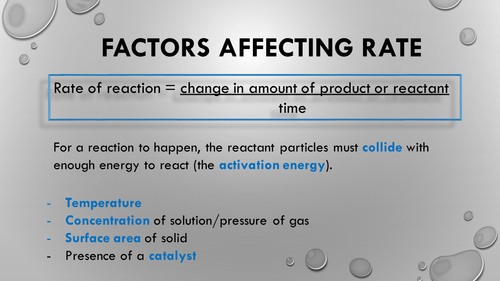 GCSE Factors Affecting Rate of Reaction PowerPoint Presentation