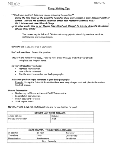 Scientific revolution essay