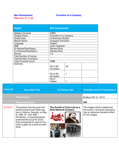 Story Board on Formation of a Company_BusinessStudies