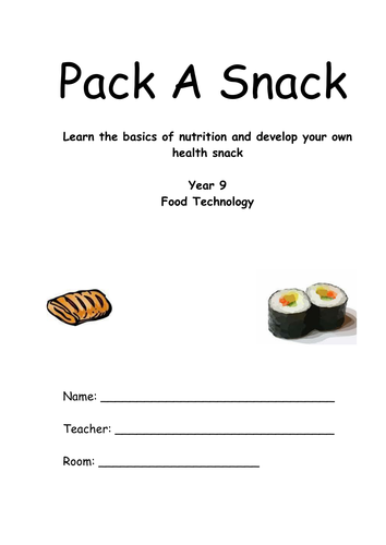 Pack A Snack cover sheet for booklet