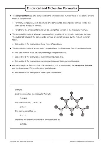 Empirical and Molecular Formulas