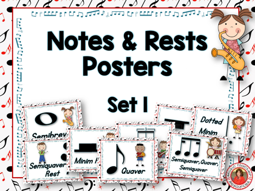Music Decor: Notes and Rests Set 1