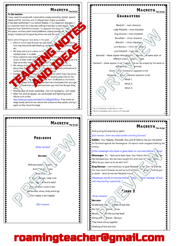 Macbeth: The Script PREVIEW