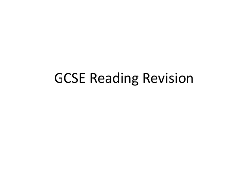 GCSE French Reading Exam Revision