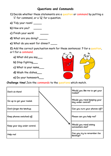 question command question for grammar lessons by uk teaching