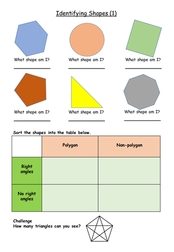 2d shapes homework year 3