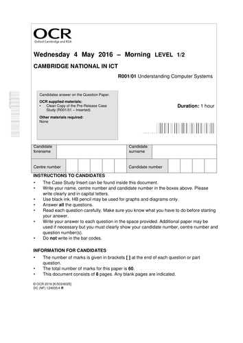 2016 R001 Mock Exam - Model answers for exam posted by Eastonwork
