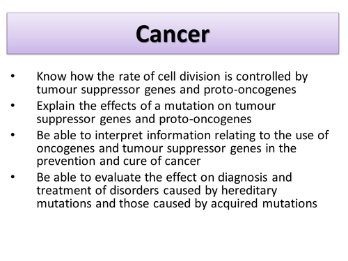 KS5 AS biology topic-Cancer