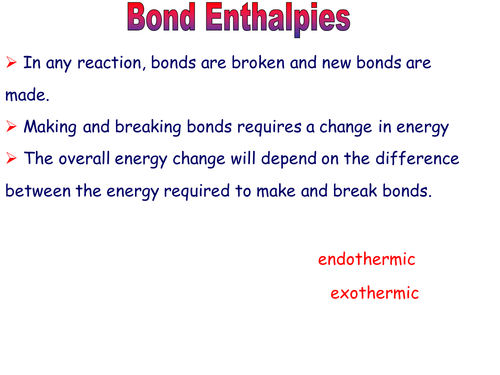 KS5 Chemistry Bond enthalpies