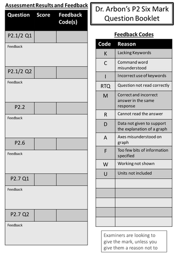P2 AQA Six Mark Questions