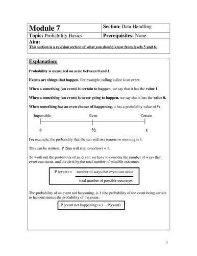 GCSE Maths - Correlation, Mean Frequency Tables and Probability Revision.