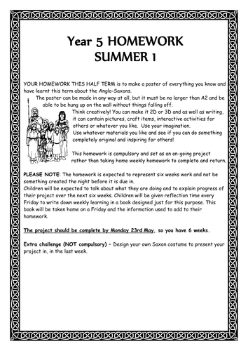 Anglo-Saxon homework KS2