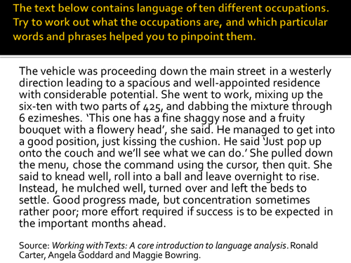 Language and Occupation new AQA AS Level English Language Paper 2  (Language Diversity)