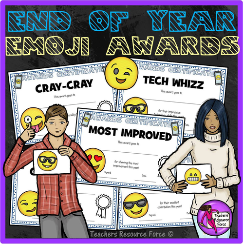 End of the Year Emoji Certificates