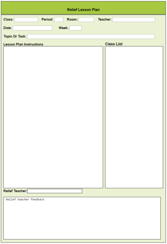 Offline Relief Lesson Plan