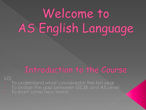 Introduction to AQA English Language 