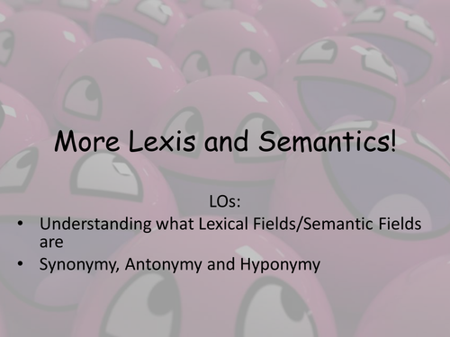 Lexical Fields and Synonymy etc.
