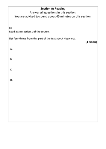 year 8 english exam papers 1 2 teaching resources