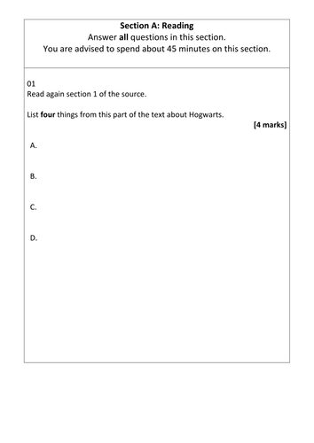 Year 8 English Exam Papers 1 & 2