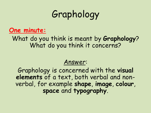 AS English Language: Introduction to Graphology