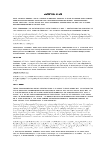 MACBETH IN A SINGLE PAGE