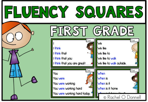 Reading Fluency Squares First Grade