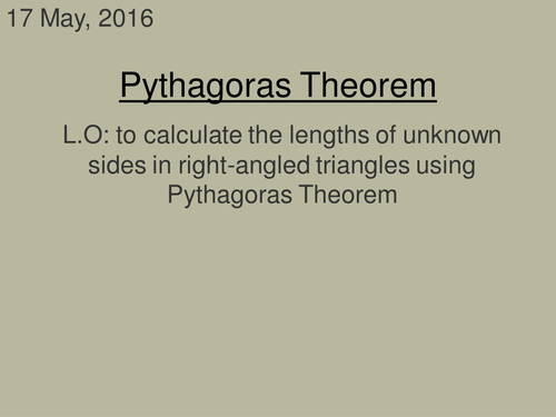Pythagoras Theorem (including functional questions with answers)