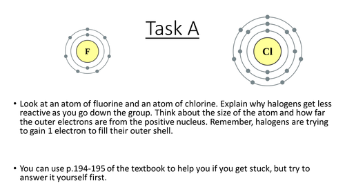 Halogens Complete Differentiated lesson for new AQA GCSE Chemistry 2016 onwards  (or old AQA C3)