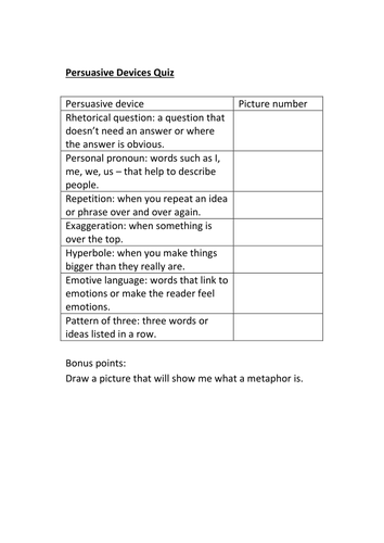 Persuasive Devices Quiz