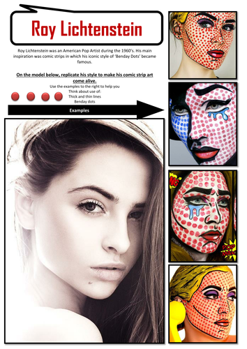 Roy Lichtenstein Inspired Face Paint