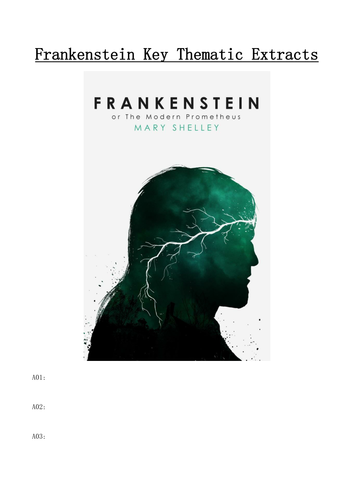 Frankenstein - Key quotes for 4 key themes