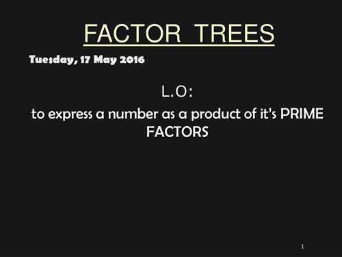 Expressing Numbers as Products of Prime Factors (with questions and answers)